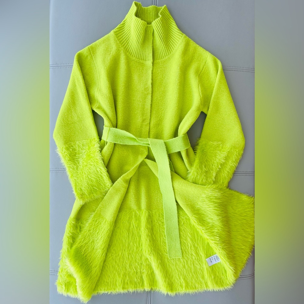 NWOT Vintage Marc Ellis New York Lime - Long Cardigan Sweater Size Medium